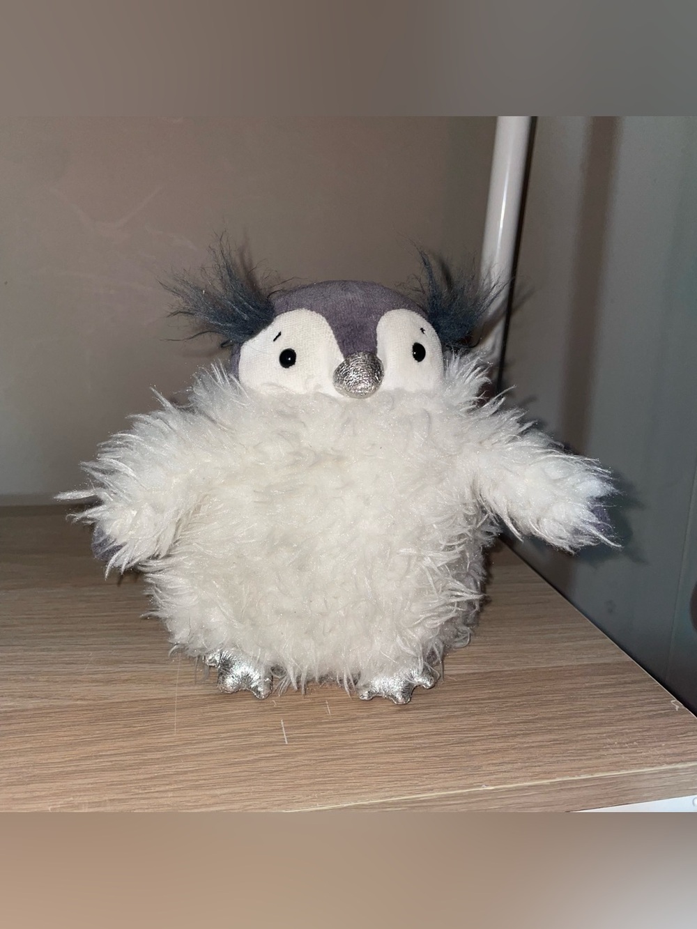 Jellycat Divine Penguin Plush Fabulous Friends Fuzzy Plush Doll Gray White 6"